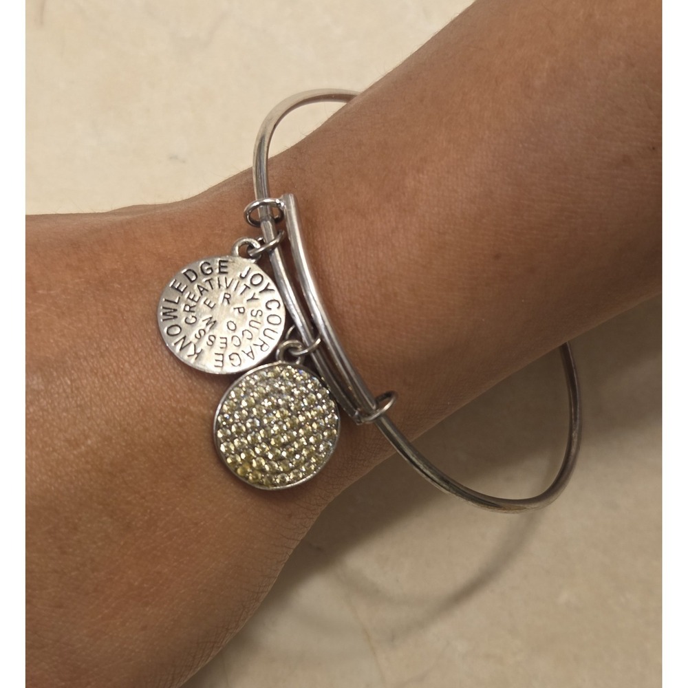 Vintage‎ Sterling Silver Ralph Lauren Inspirational Bangle Charm Bracelet 7.5"
